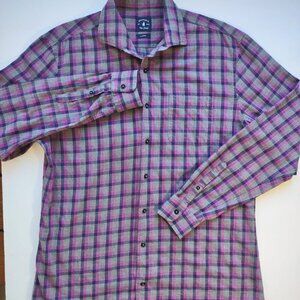 Johnnie-O Top Shelf Plaid Flannel Men's Shirt Casual Long Sleeve Pocket  Large